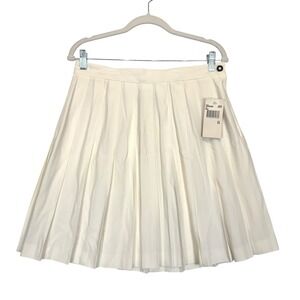 Synari Vintage Pleated‎ Mini Skirt White High Waisted Tennis Preppy Size 14